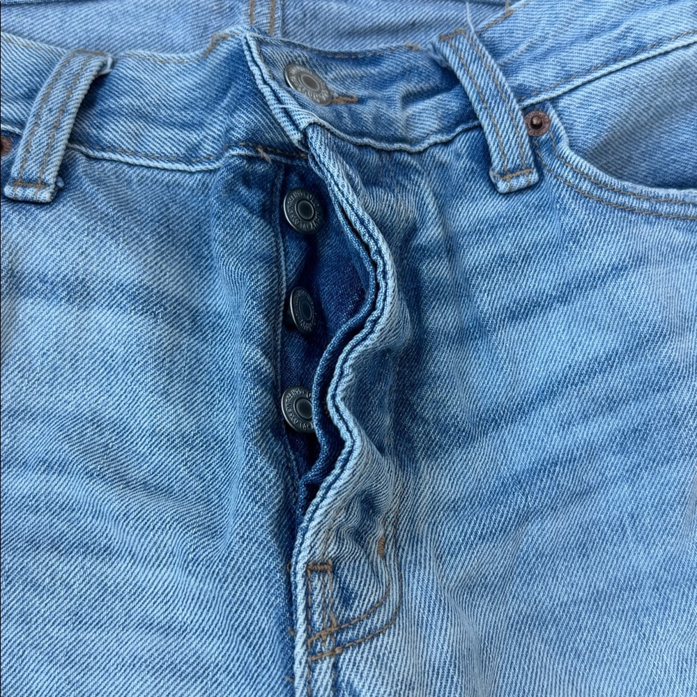 Old Navy Button-fly High Rise Sloughy Ripped Straight Crop Jeans - Picture 7 of 12